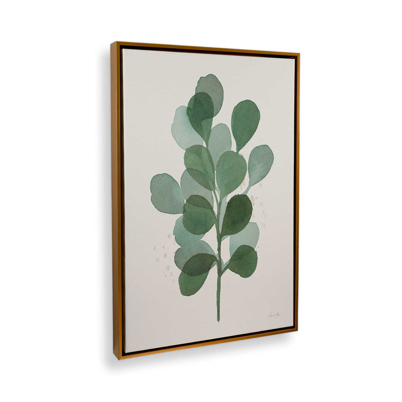 «Green Leaf Impressions I», reproduction sur toile, Or poli, H 18,75 po x l 12,75 po