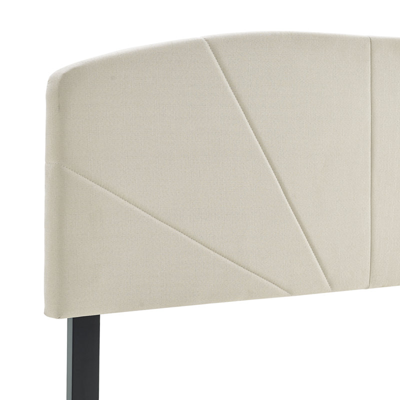 Tête de lit à panneau rembourré étoile Grazierville, Beige, Très grand