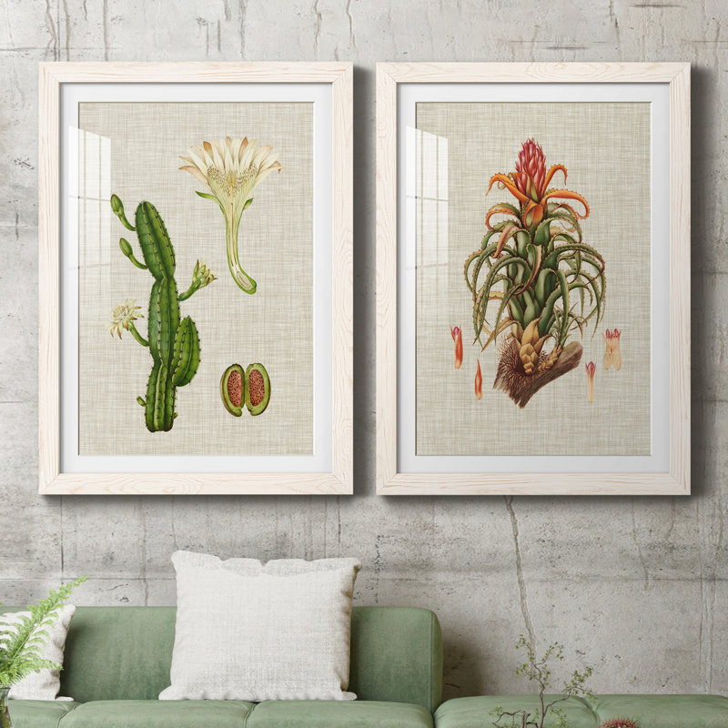 Elegant Tropicals III - impression d'art graphique, H 31,5 po x l 47 po x P 1,5 po, Papier encadré blanc, Blanc