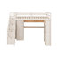 Structure de lit mezzanine avec garde-robe et bureau intégrés, tablettes et lumières DEL, lit mezzanine peu encombrant avec station de charge-730787093