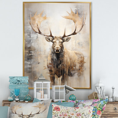 Portrait d'orignal majestueux beige
