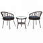 Ensemble de loisirs d'extérieur, 2 chaises simples en rotin avec table ronde en verre-90302713-90302599-86004357