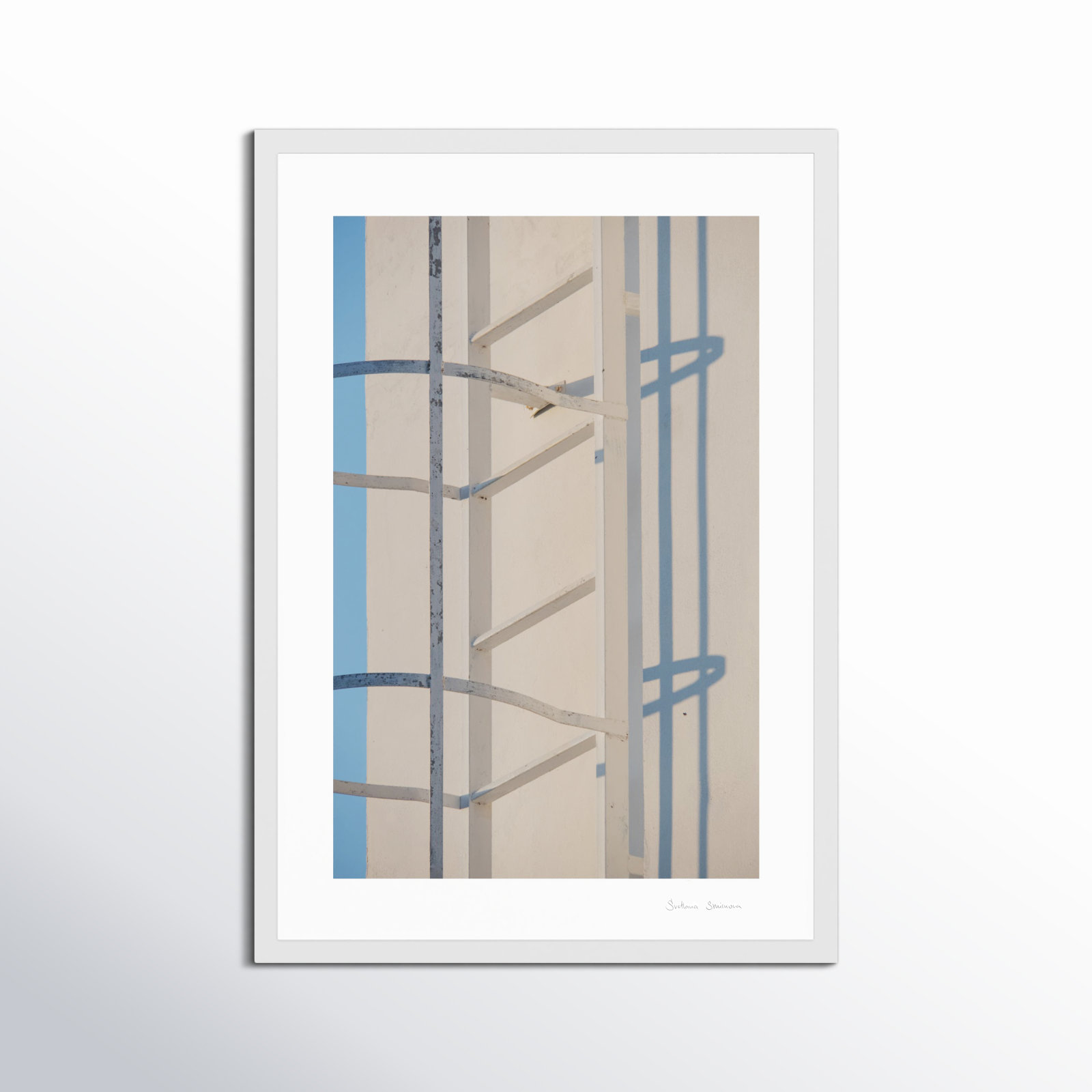 Lowell "White Fragments from Greece 3" Print, White, 20" H x 14" W x 1.25" D