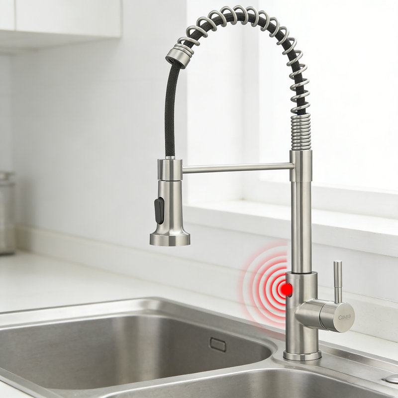 Touchless Kitchen Faucet With Pull Down Sprayer, Motion Sensor  Kitchen Faucet, Nickel