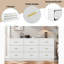 Commode moderne avec 9 tiroirs et poignées dorées