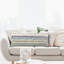 Coussin 100% coton rayé bleu / brun clair fait à la main-469935901