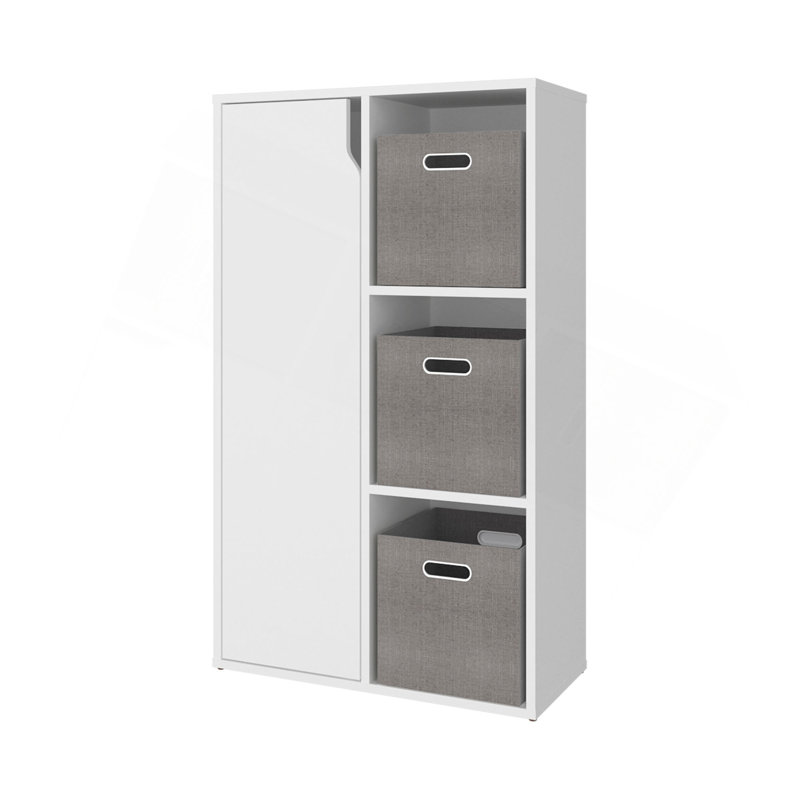 Bibliothèque avec 6 tablettes et 3 paniers