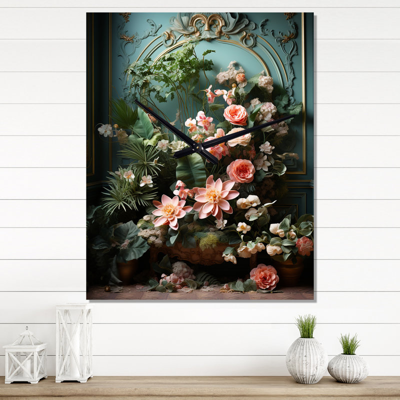 Analeshia - Horloge murale plantes surdimensionnée, Grand