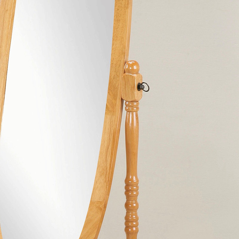 Traditional Queen Anna Style Wood Floor Cheval Mirror Finish, Oak, 59" H x 20" W x 20" D