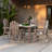 The Outdoor Courtyard Dining Set Includes A Square Table And 4 High back Beautifully Designed Dining Chairs With Armrests. It Fully Embodies Noble Taste And Attention To Guests, Making It An Ideal Choice For Hosting Guests At Home.-1949657316