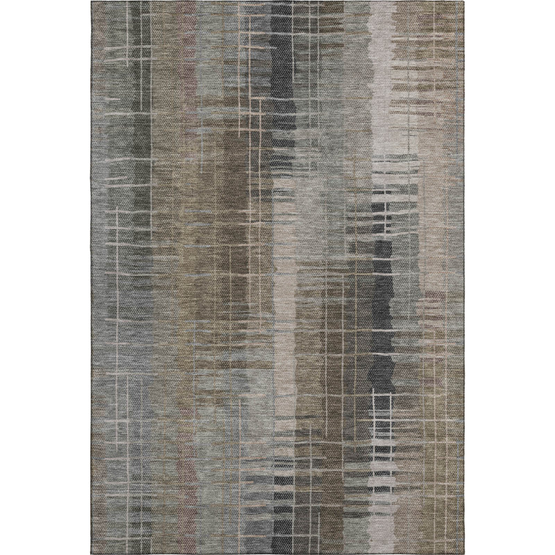 Premium Machine Washable Mayfield AMF2261 Striped Rug, 9' x 12', Brown