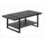 Table basse 48 po de style industriel-campagne noir pour le salon, tablette fixe et amp; Pieds en métal stables