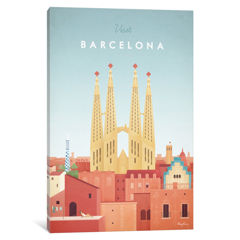 « barcelone », art textuel sur toile tendue, H 18 po x l 12 po x P 1,5 po