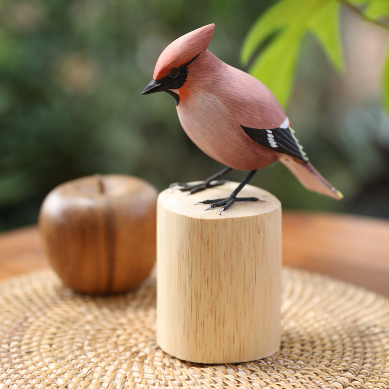Adorable Waxwing Sculpture