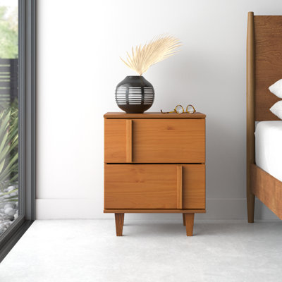 Aleyana 2-Drawer Solid Wood Nightstand
