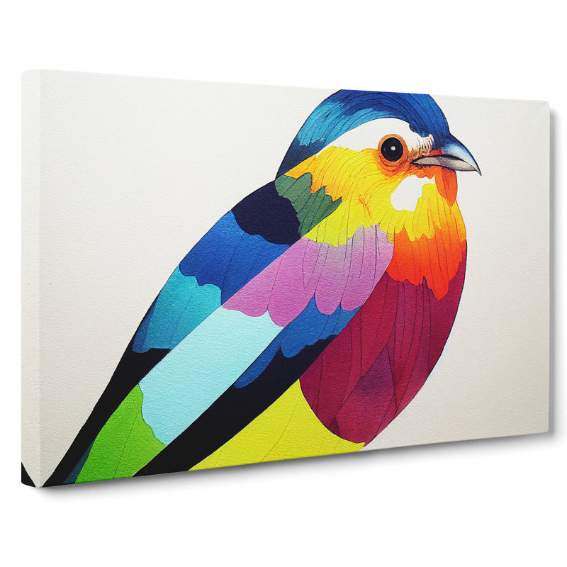 Enticing Watercolour Bird - Wrapped Canvas Print, 50cm H x 76cm W x 3cm D