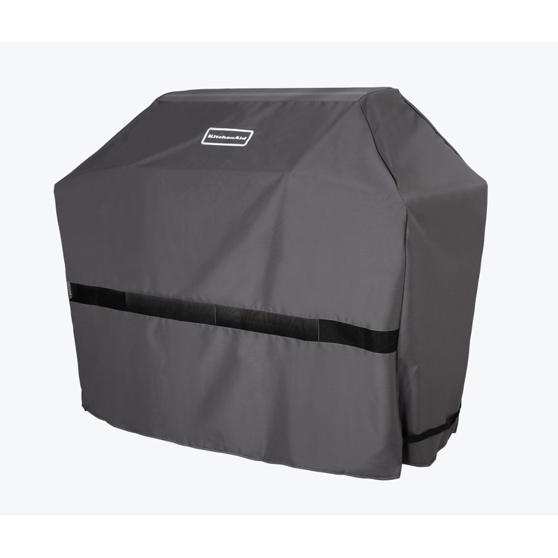 Gray Polyester PVC Large Grill Cover with Velcro Straps