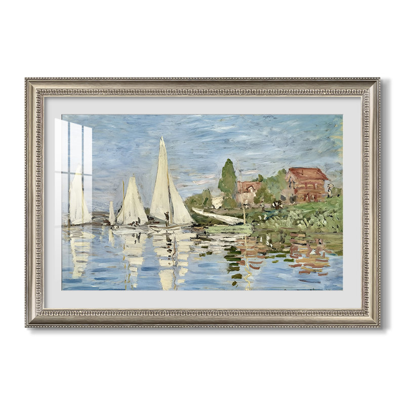 Regatta at Argenteuil, 1872 - Claude Monet - Toile encadrée sur mesure, Yes, Beaded Pewter Satin, 24 x 34