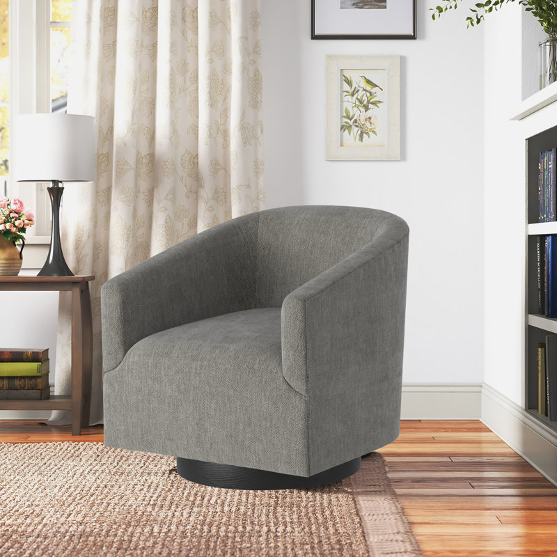 Fauteuil pivotant contemporain gris anthracite - siège confortable de 31 po de profondeur avec fonction sans ressorts