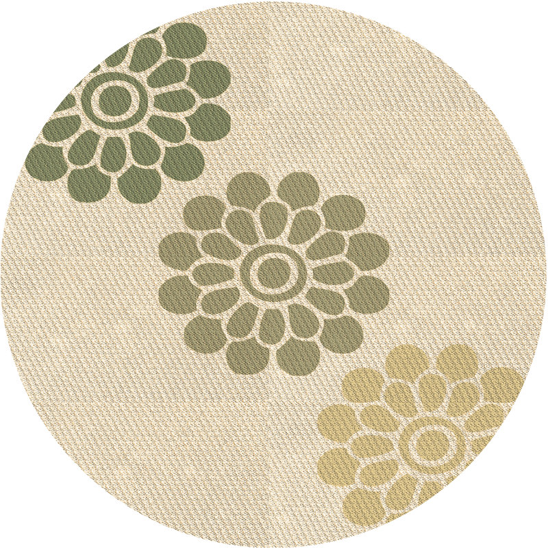 Tapis brun en laine floral Smallwood, Rond 8 pi