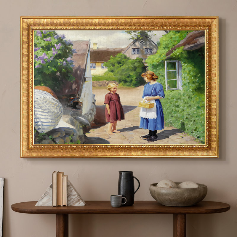 Summer Day in Jyllinge, 1922 - Hans Andersen Brendekilde - Toile encadrée sur mesure, 20x28 INNER SIZE, Framed Canvas