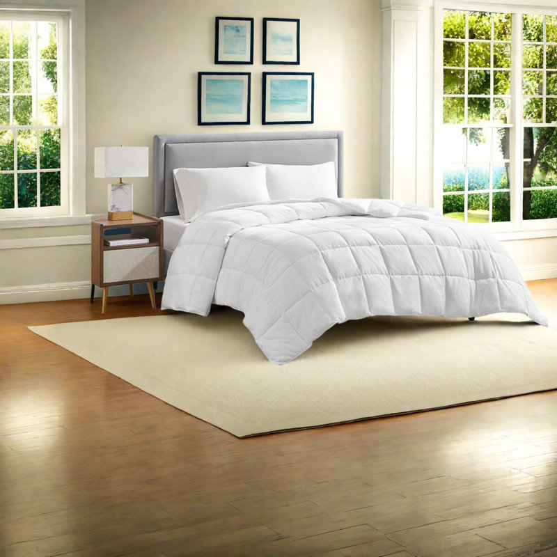 Premium Cotton Comforter Bedding Set, Hypoallergenic Featherless Insulation, Home Cozy