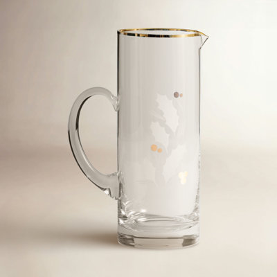 Holiday Gold Glass Pitcher