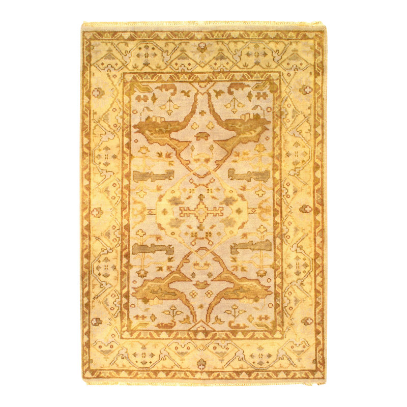 Tapis noué la en laine ivoire à la main Colella
