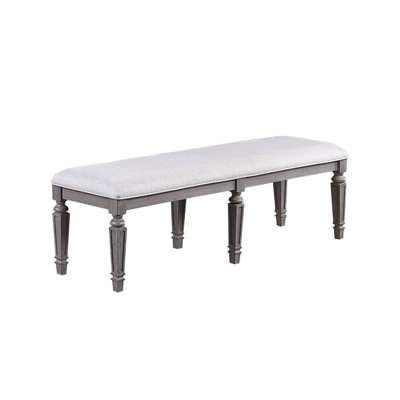 Elifils Fabric Dining Bench in Gray