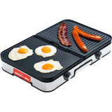 Gourmia 28 3-in-1 Indoor Grill & Griddle with Dual 200–450°F Zones & Reversible Ceramic Plates