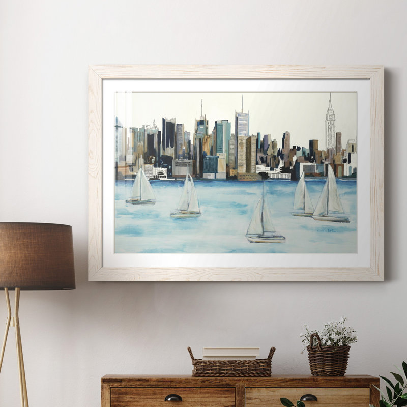 Boat City Boat City - peinture encadrée, H 23,5 po x l 31,5 po x P 1,5 po, Papier encadré blanc, Oui