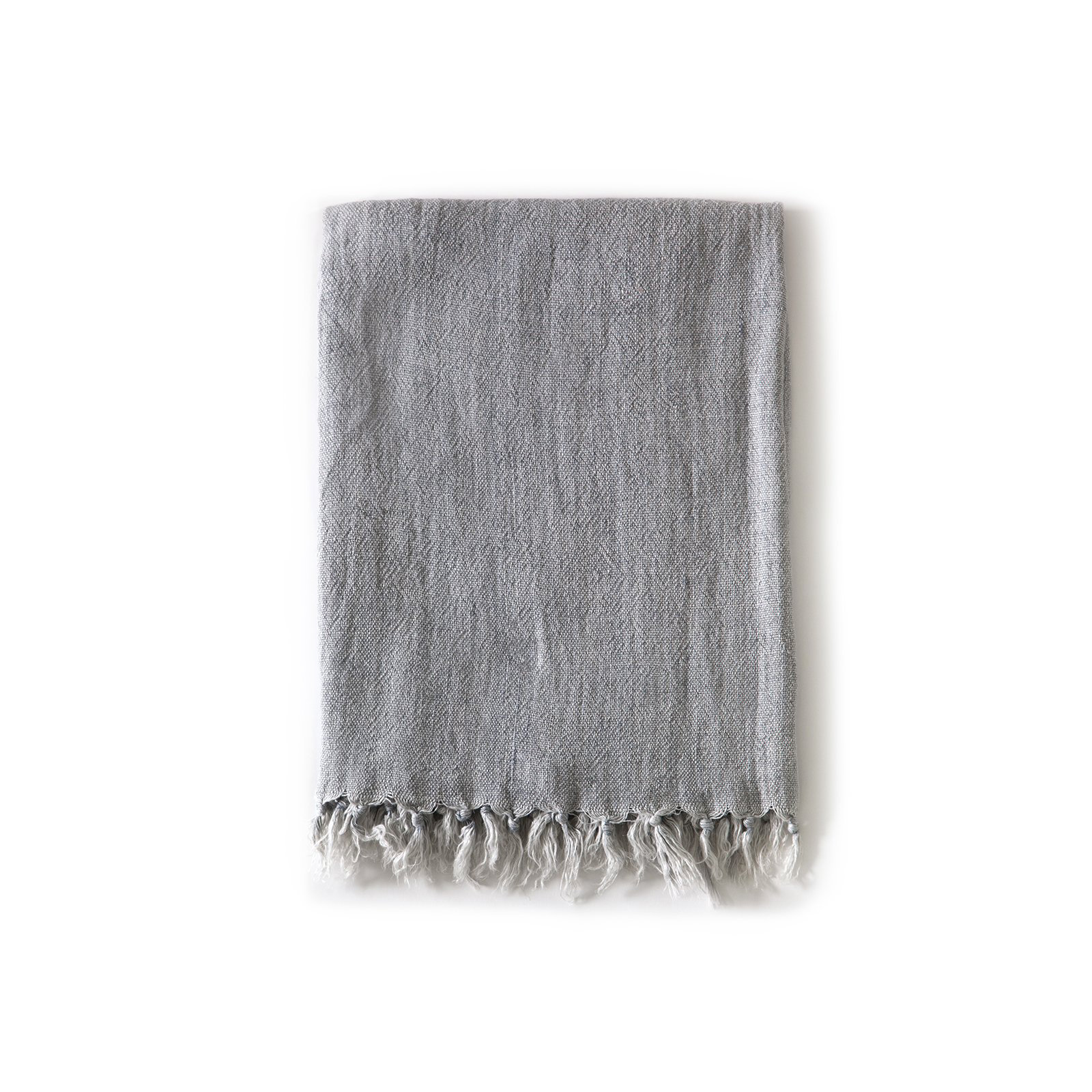 Montauk Linen Hand Woven Throw Blanket, Ocean, 50" W x 60" L