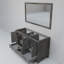 Meuble-lavabo double l 60 po x P 22 po et miroir 58 po-1446780360