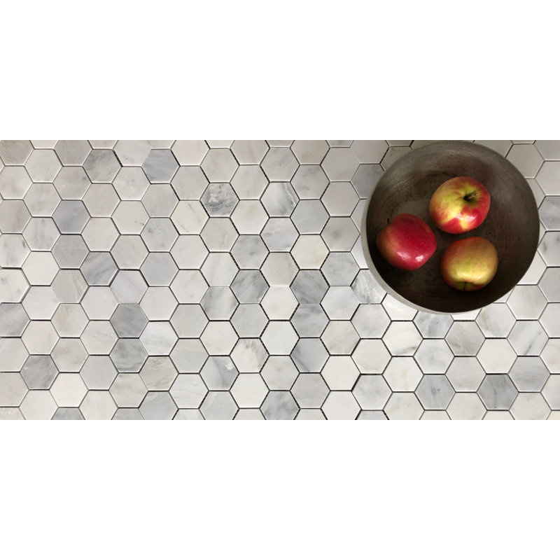 Arabescato Marble Honeycomb Mosaic Wall Tile