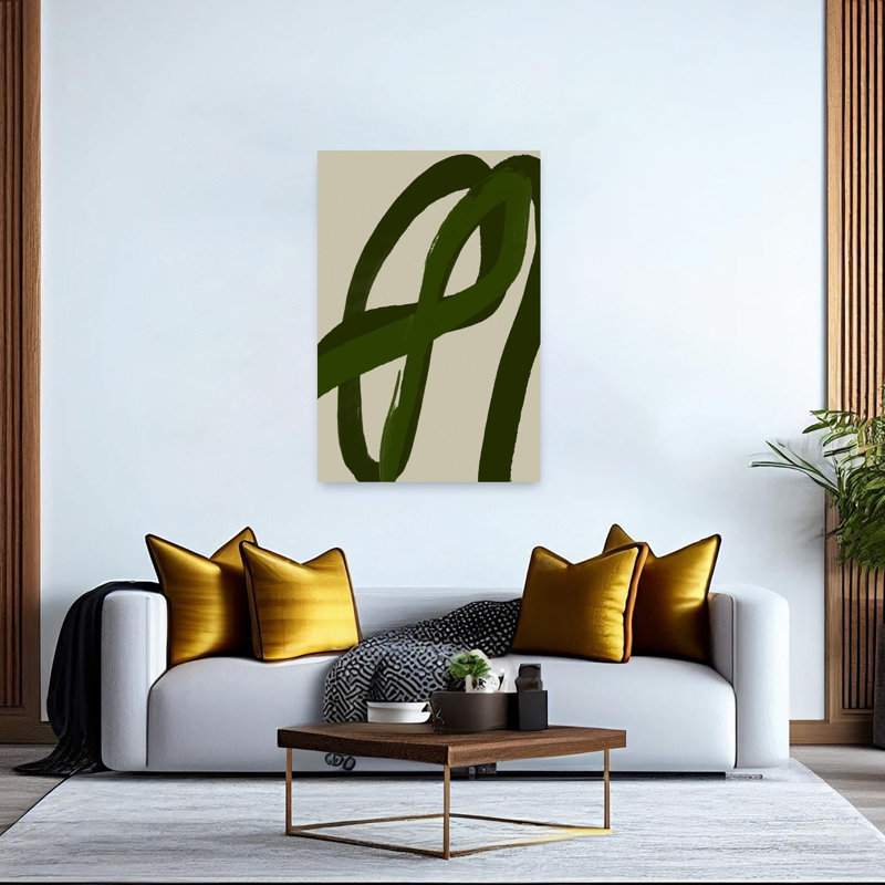 Verdant Curves Abstract Contemporary Minimalist Wall Art Print, 152.4cm H x 101.6cm W