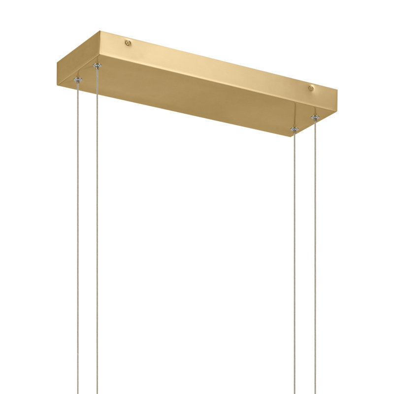 3 - Light Steel Dimmable LED Chandelier, Champagne Gold
