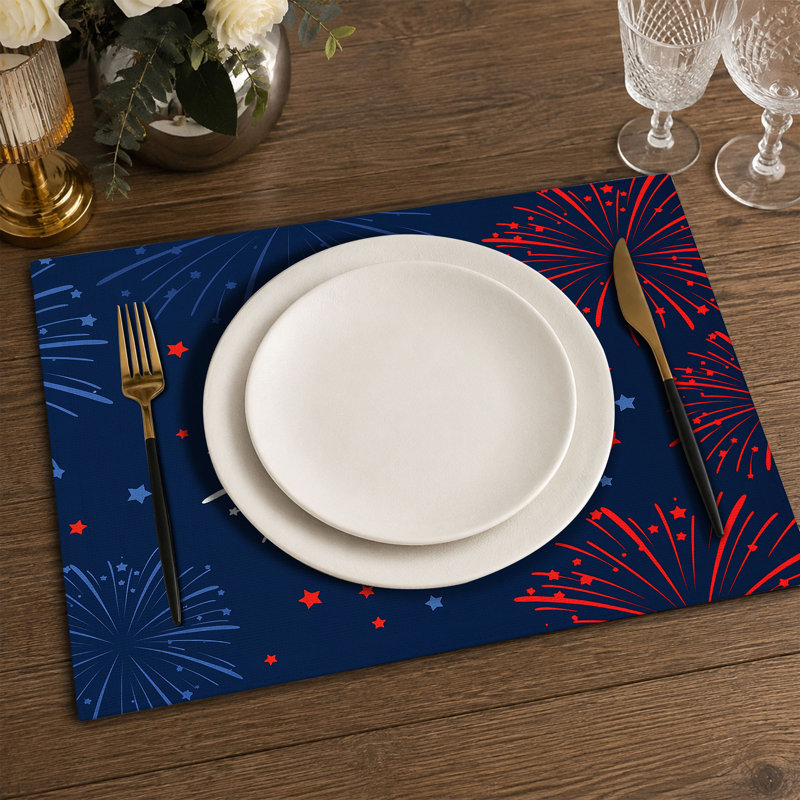 4-Piece Polyester Rectangle Dining Table Placemat