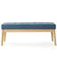Tissu bleu avec un mélange de détails en bois de bouleau de style Mid-Century et moderne, capacité de poids de 250 lb, avec des pieds légèrement inclinés, 250 lb-2109542910