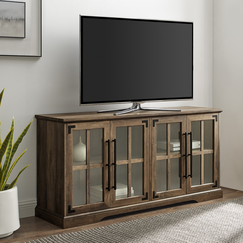 Dougan 58" 4-Door TV Stand for TVs up to 65", Rustic Oak
