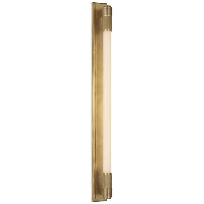 Ralph Lauren Barrett 30" Linear Bath Light with White Glass, Natural Brass