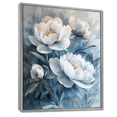 Minimalisme, ombre, pivoines, fleurs I - pivoines, art mural