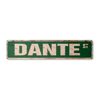 Dante Street Sign Aluminum 4" X 18"