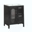 Meuble-lavabo avec lavabo, meuble-lavabo avec deux tiroirs et porte, tablette réglable, bois massif et panneau de fibres à densité moyenne-306251636