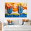 «Blue and Orange River Into The Valley II - Pointillism», ensemble de reproduction d'art mural