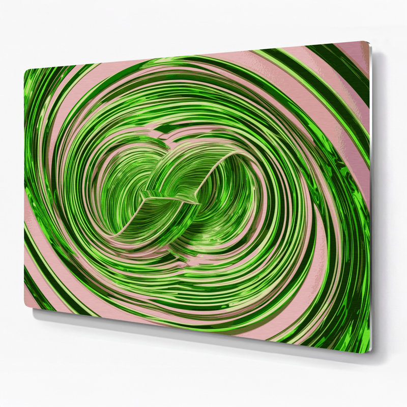Art mural en métal vert Op Op 64