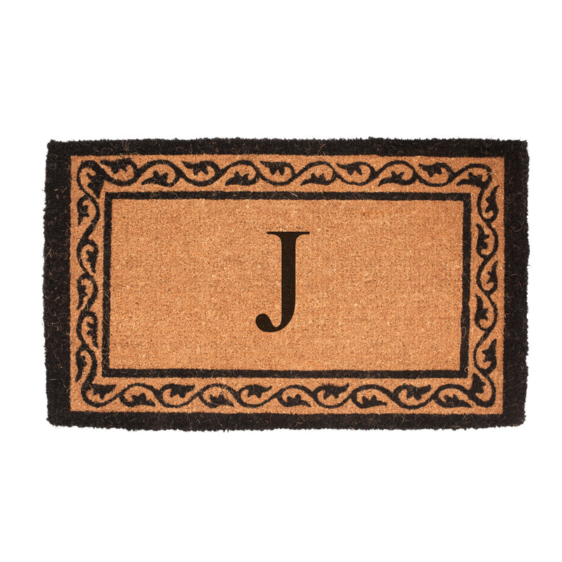 Monogram Mat Outdoor Doormat, 1'10" x 3', J