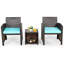 Ensemble de conversation en osier / rotin pour 2 personnes avec coussins-2099870981