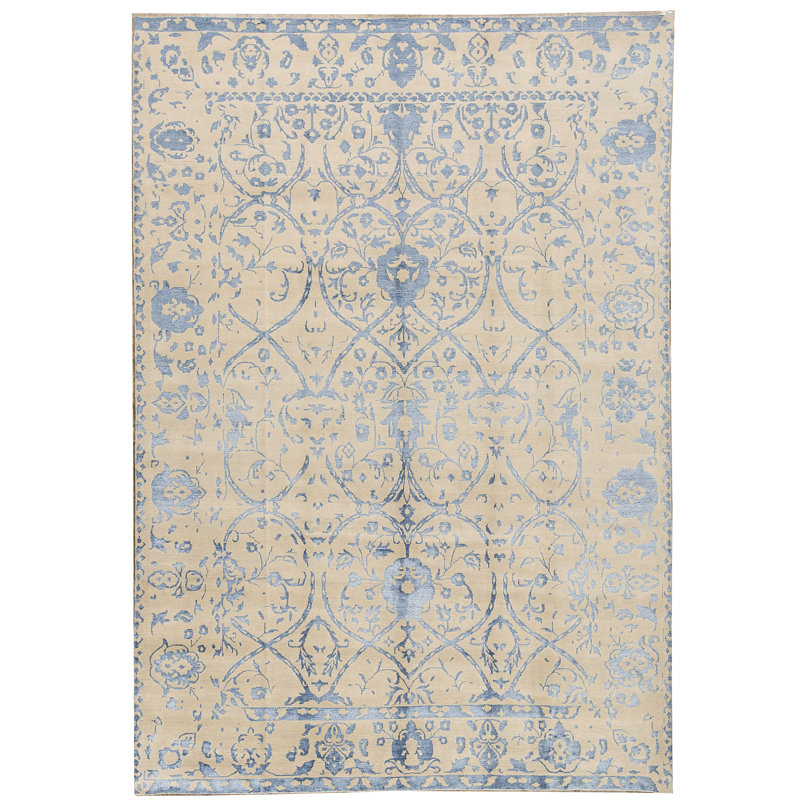Windsom Oriental Area Rug in Beige/Blue, Rectangle 8'11" x 11'9"