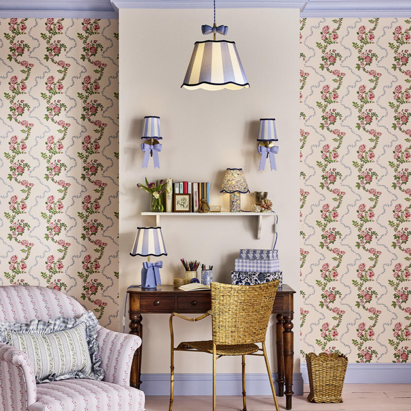 Cath Kidston 304.8m x 1.3m Matte Wallpaper Roll, Pink
