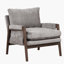 Fauteuil en velours de 35,40 po de large avec structure en bois massif et coussin de siège amovible Mccartan-804834687